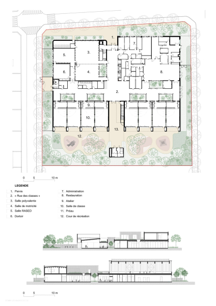 Новая школа в парижском пригороде Трембле-ан-Франс, Франция