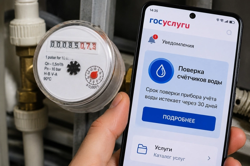 На «Госуслуги» пришло более 500 тыс. напоминаний о поверке счётчиков